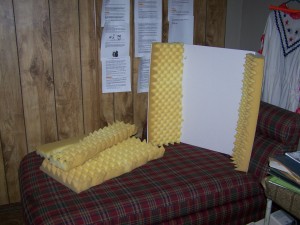 cardboard and foam sound booth