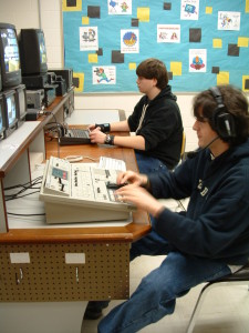 high school video production control room