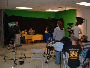 high school video production classroom wide shot