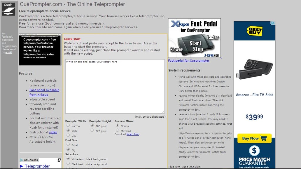 free online teleprompter