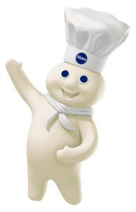 pillsbury doughboy smiles and waves